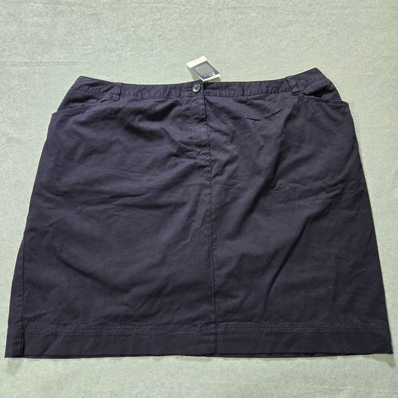 NWT Lands End Mini Straight Skirt Womens 26W Black Stretch Slit Hem Slash Pocket - Picture 2 of 15